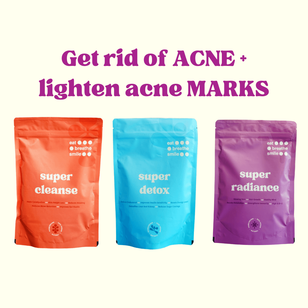 Get rid of ACNE + Lighten ACNE marks - comes with a guide - Eat Breathe Smile