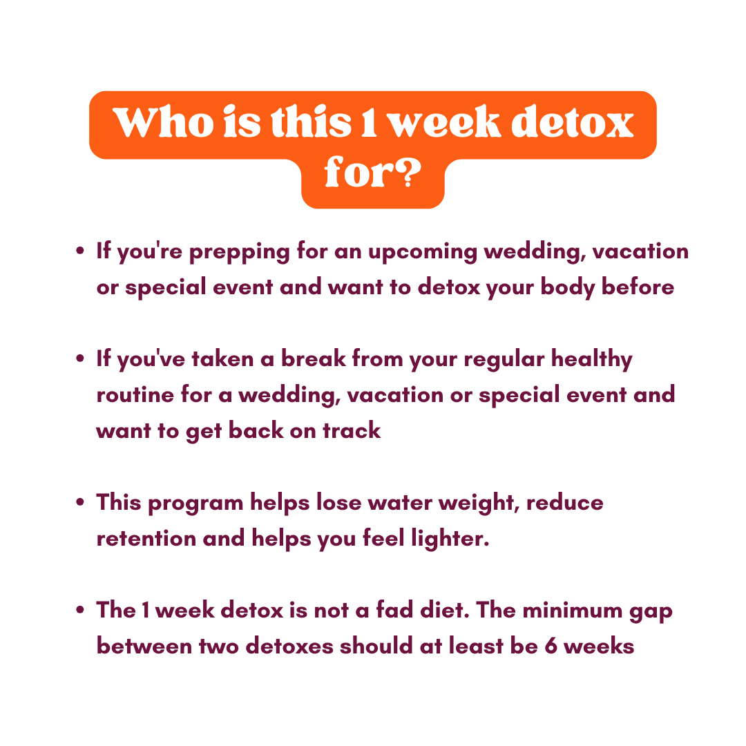 Strictly 1 week detox plan - comes with superfoods - Eat Breathe Smile