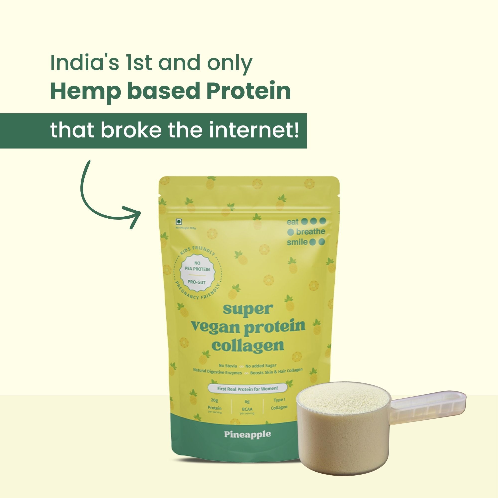 DAILY PRO-GUT Vegan Protein Collagen Pineapple