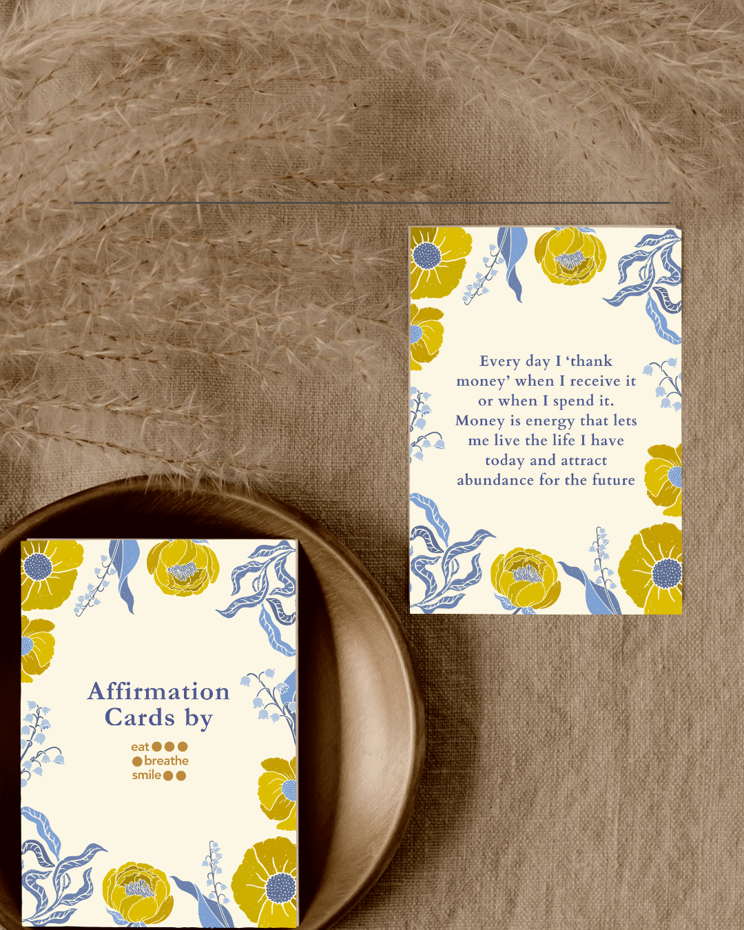 Affirmation Cards Blue Gold