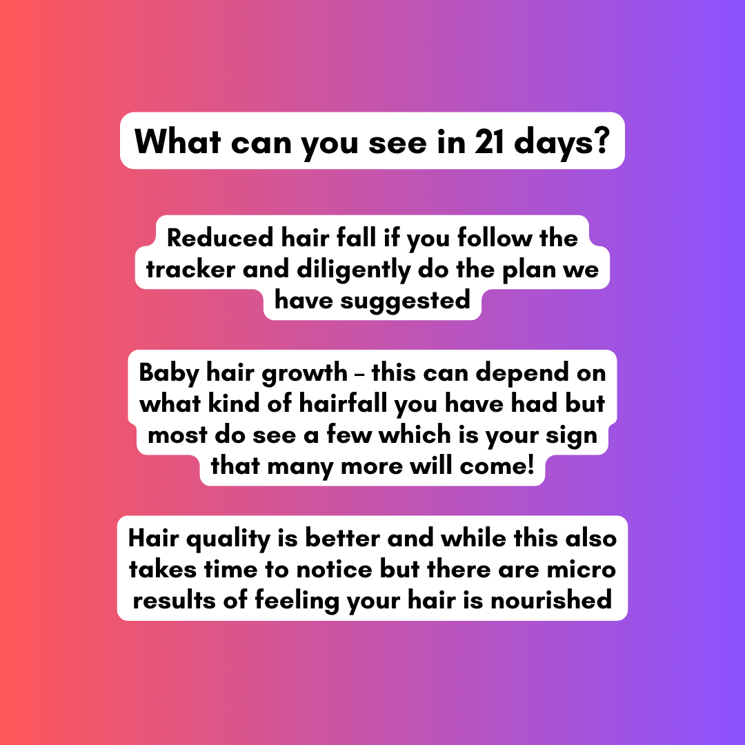 21 DAYS REDUCE HAIRFALL / INCREASE HAIR GROWTH PLAN