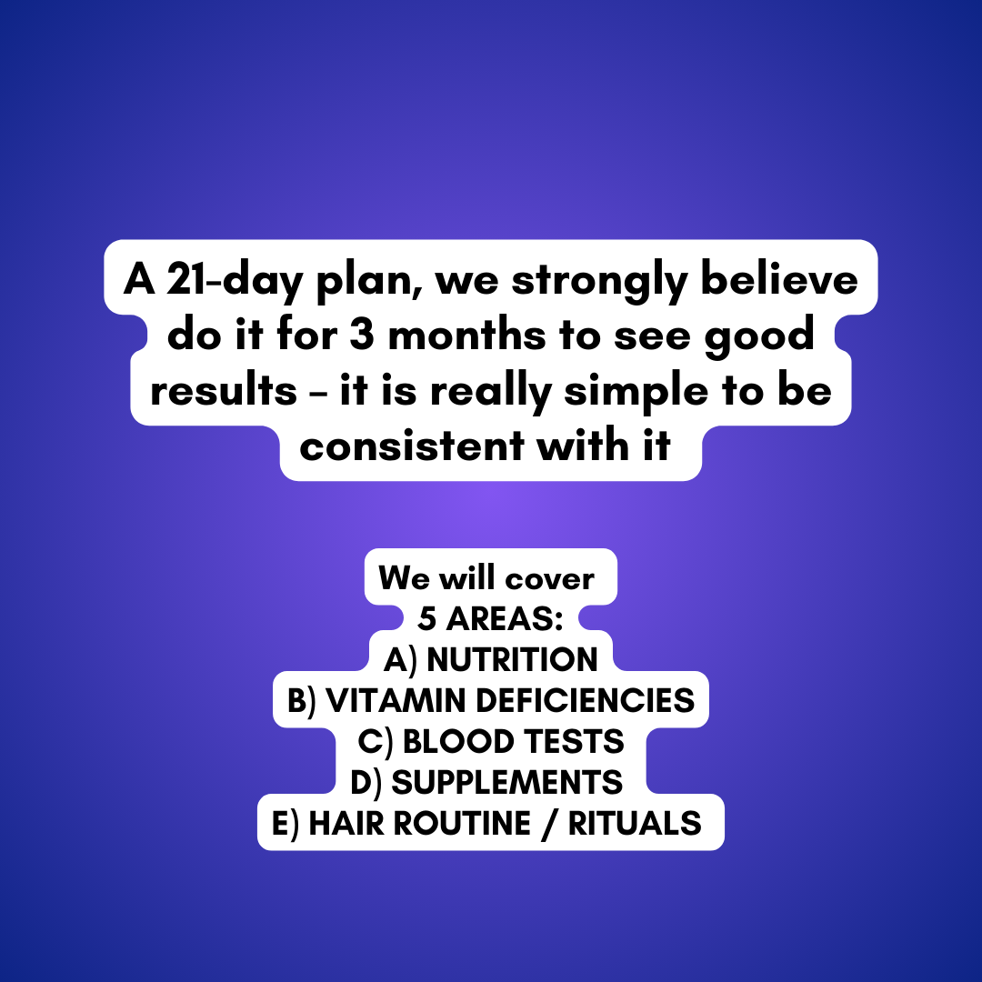 21 DAYS REDUCE HAIRFALL / INCREASE HAIR GROWTH PLAN