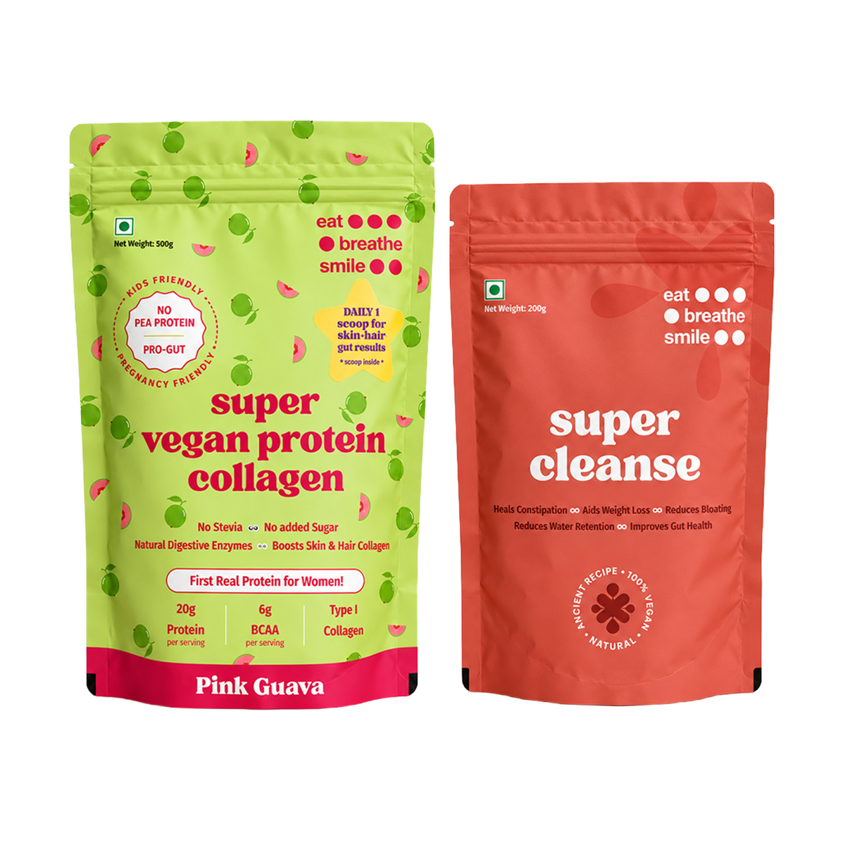 Super Cleanse + Protein Collagen Bundle Pink Guava