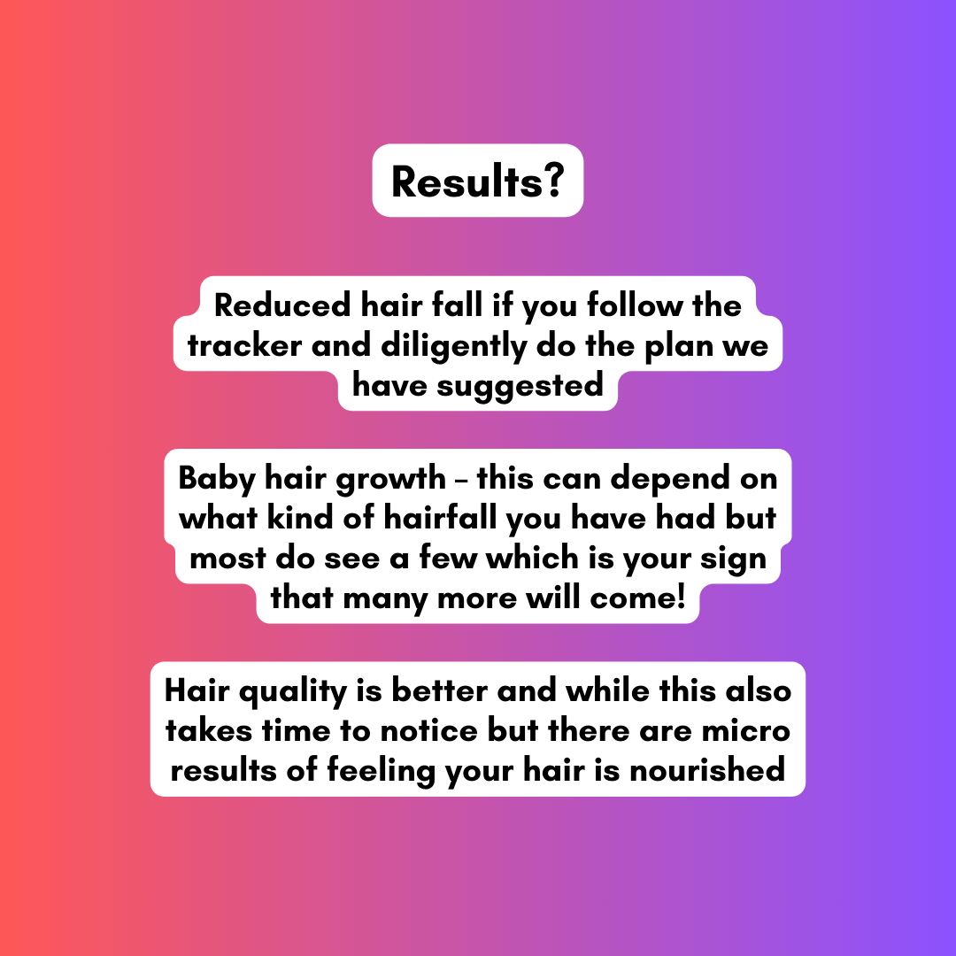 REDUCE HAIRFALL / INCREASE HAIR GROWTH PLAN