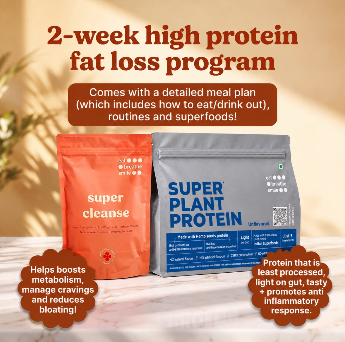 BEGINNERS 2-week high protein fat loss program - comes with these superfoods++