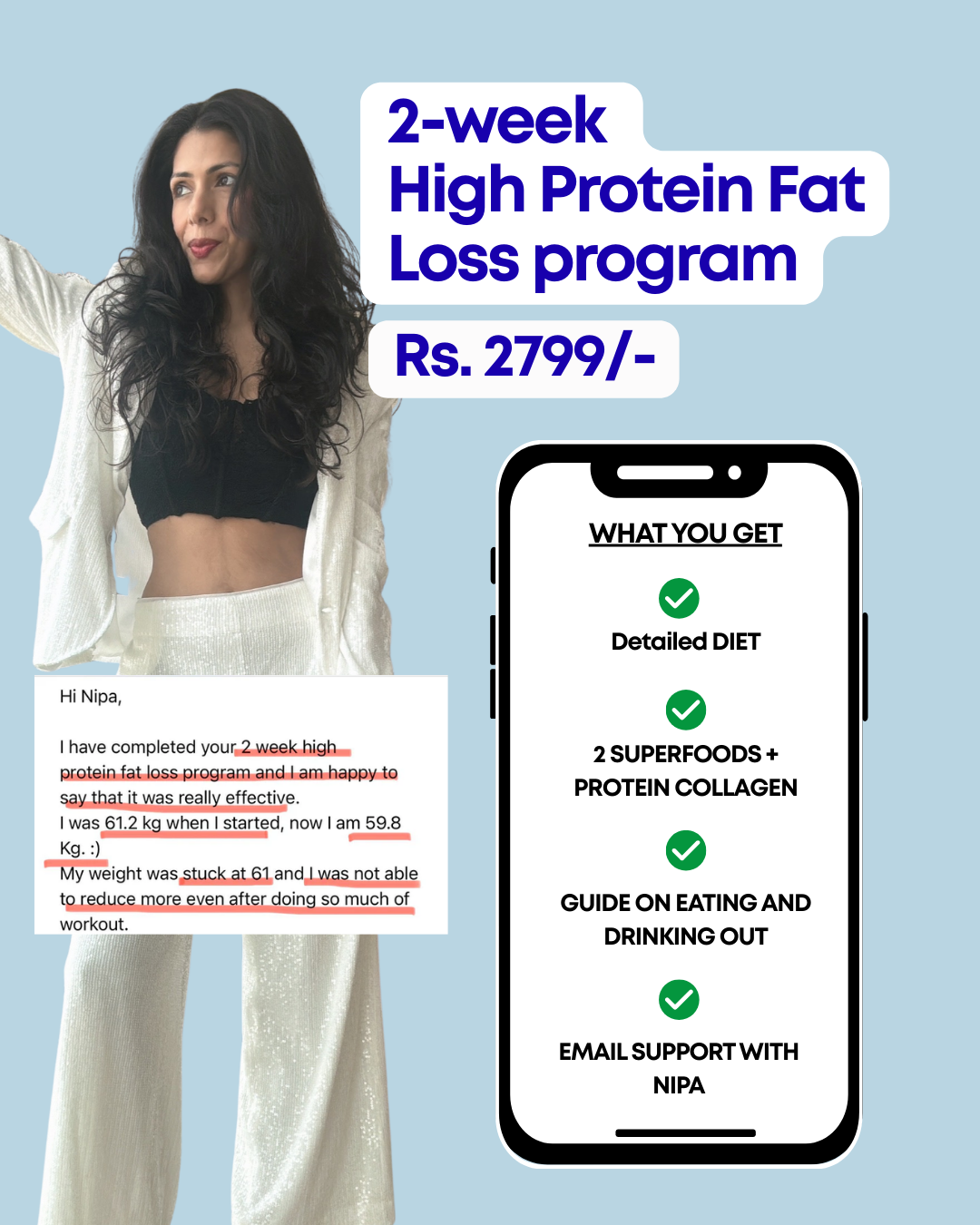 BEGINNERS 2-week high protein fat loss program - comes with these superfoods++